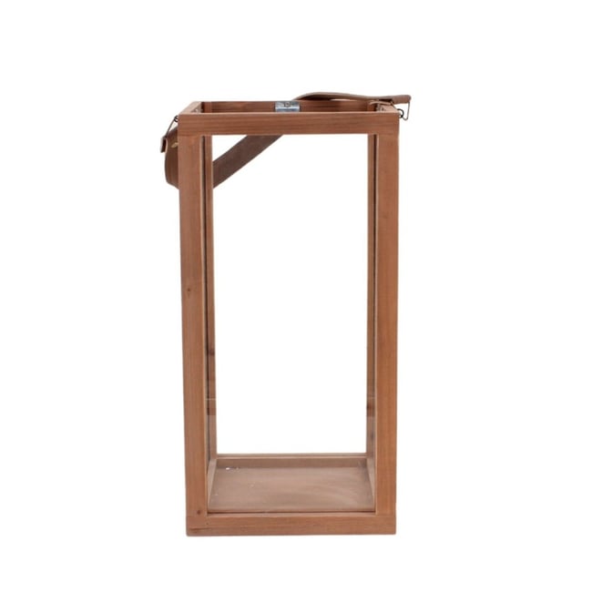 Lanterne en bois avec anse 40cm Couleur naturel <span itemprop=