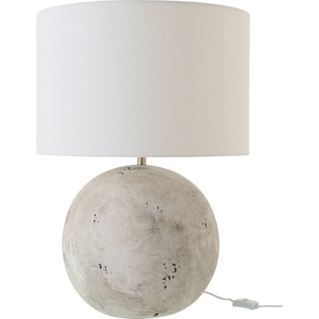 Lampe de table boule en céramique Couleur gris et blanc <span itemprop=