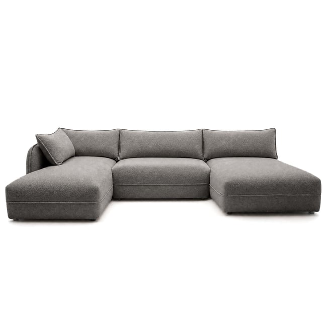 Canapé panoramique d'angle gauche 7 places, LUCIEN - BEST MOBILIER