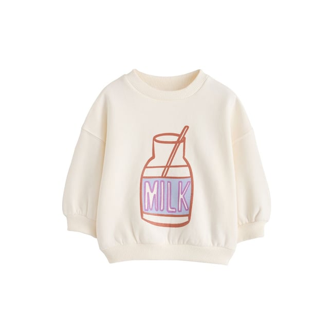 Sweatshirt de cou d'équipage lait à la crème <span itemprop=
