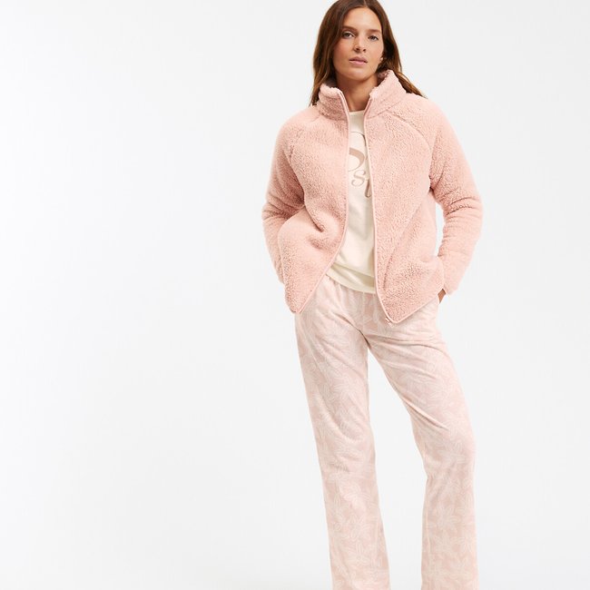 Pyjama jersey 3 pièces rose + imprimé <span itemprop=