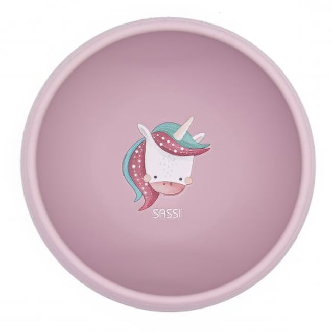 Bol en silicone avec ventouse ANIMAUX rose <span itemprop=
