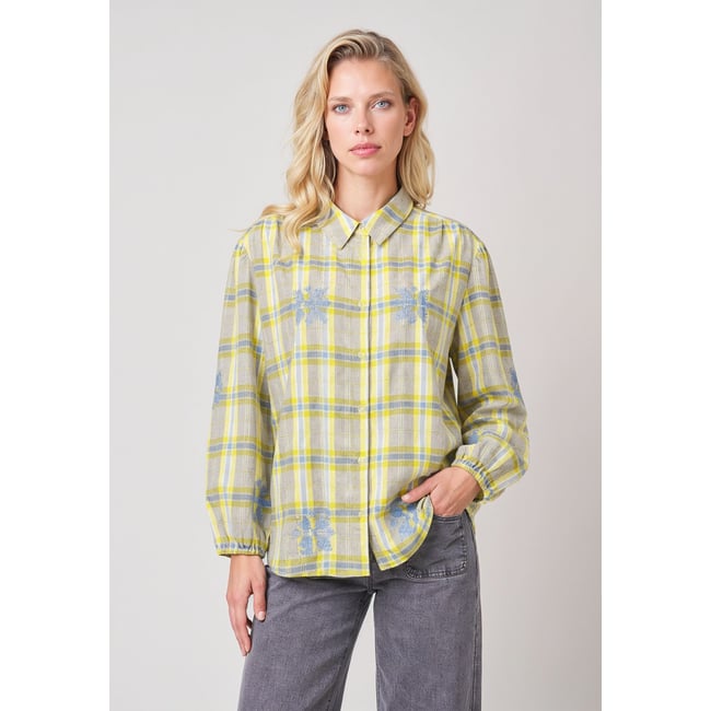 Chemise à carreaux femme BROOKELIA blue <span itemprop=