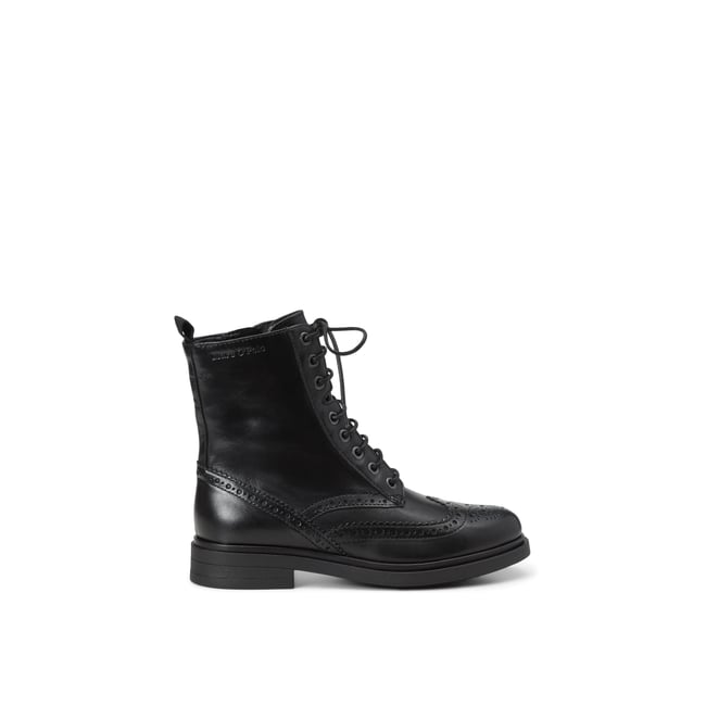 Bottes à lacets, modèle Paula avec une fermeture éclair intérieure très pratique noir <span itemprop=