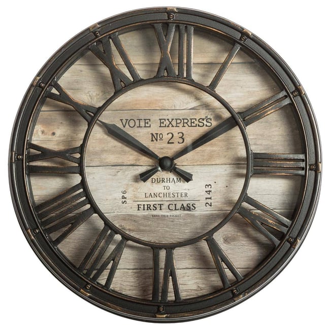 Horloge à poser VINTAGE Couleur marron <span itemprop=