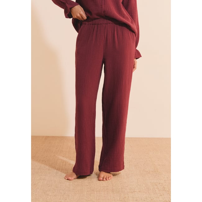 Pantalon de pyjama à motifs en coton CLEA grenadine <span itemprop=