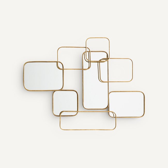 Miroir mural L85 x H64 cm, Dédale Miroir mura finition vieilli <span itemprop=