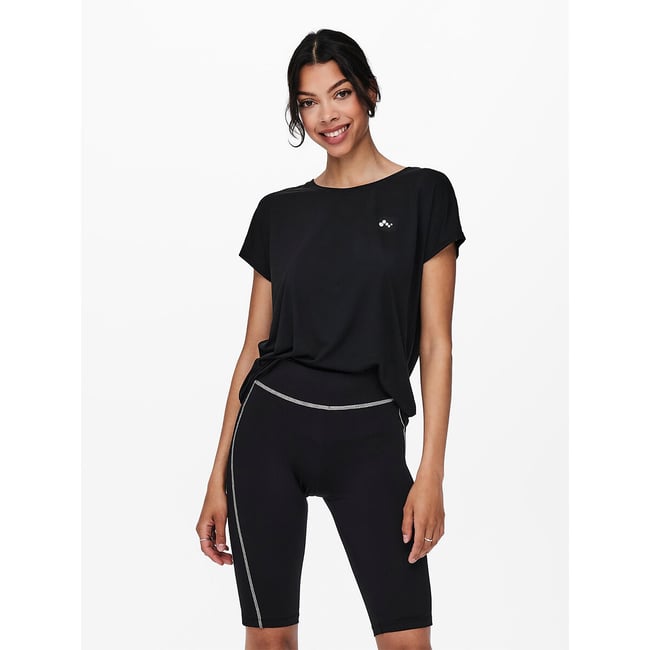 T-shirt de sport manches courtes, Aubree noir <span itemprop=