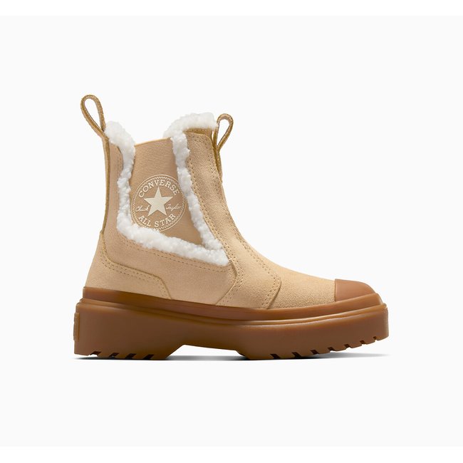 Kids chuck taylor all star chelsea lugged hi ankle boots in suede beige brown Converse La Redoute