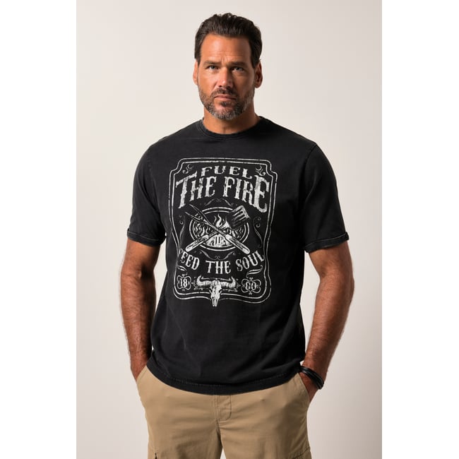 T-shirt, manches courtes et col rond noir <span itemprop=