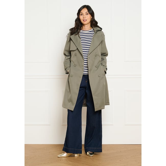 Trench à capuche khaki <span itemprop=