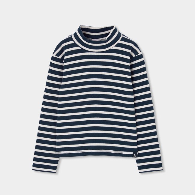 T-shirt en maille côtelée fille rayures multicolore <span itemprop=