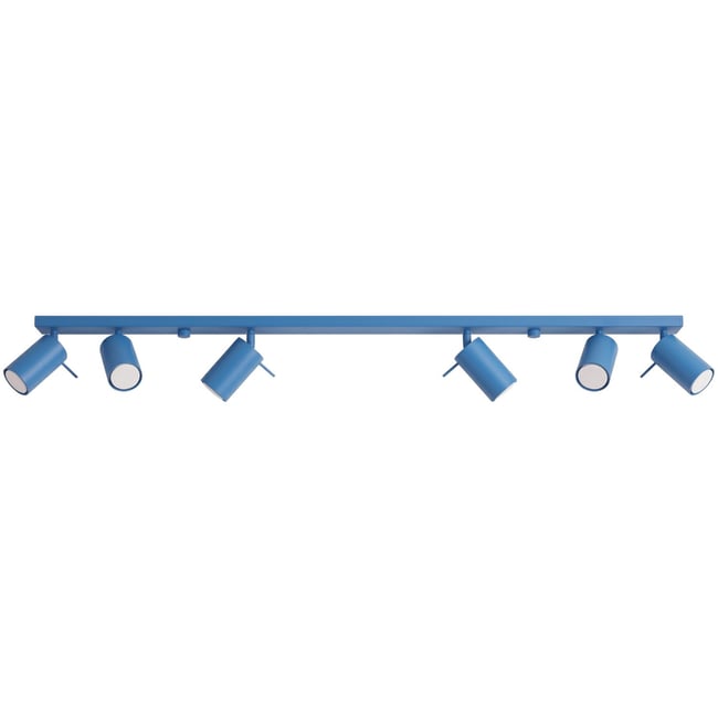 Plafonnier Acier Bleu GU10 6 RING Couleur bleu <span itemprop=