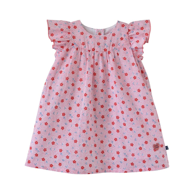 Robe eulalie a motif bebe rose <span itemprop=