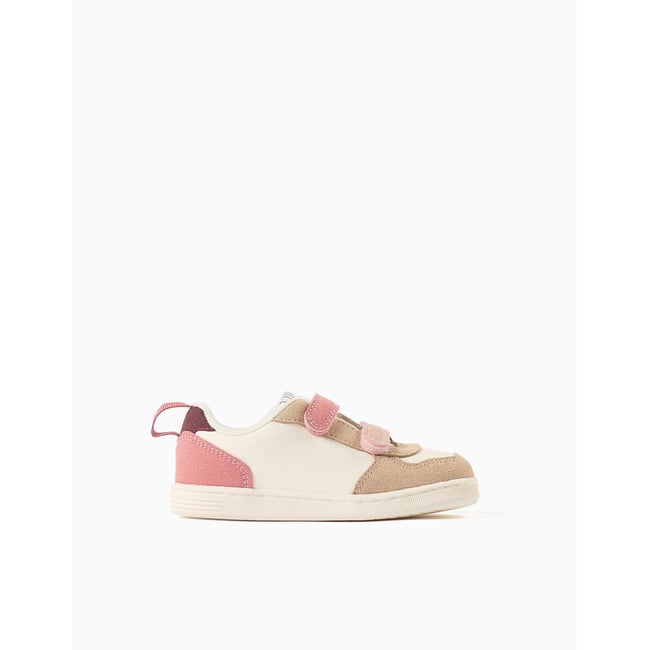 Baskets bi-matière à scratch ZY Move rose <span itemprop=