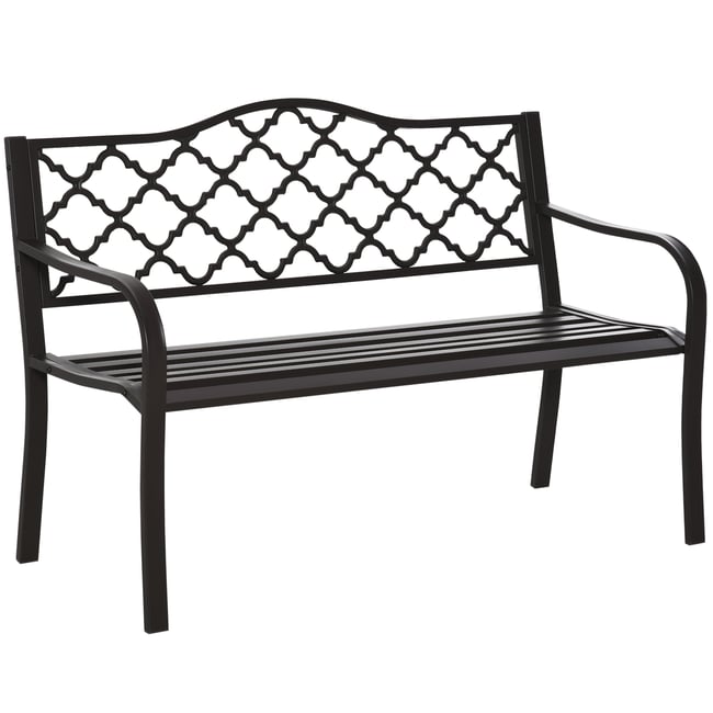 Banc de jardin Métal Brun brun <span itemprop=