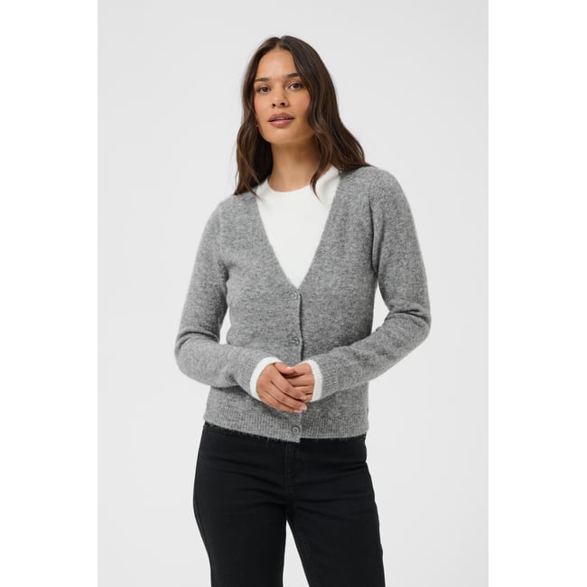 Pullover tricoté gris grey melange <span itemprop=