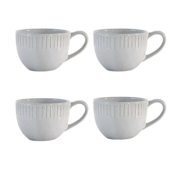 Set of 4 Harville Ridged Mugs, cream, ÉDITÉ
