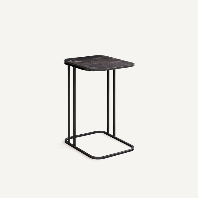 Beistelltisch aus anthrazitfarbener Keramik, TREBOR, Design Emmanuel Gallina keramik marmor anthrazit <span itemprop=