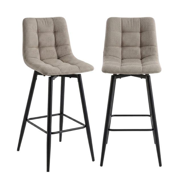 Tabourets en lot de 2 en tissu - SIA - CALICOSY