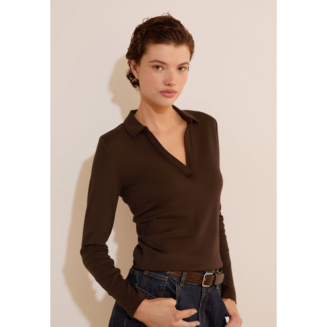 T-shirt col polo en coton modal TANDEM POLO - ETAM