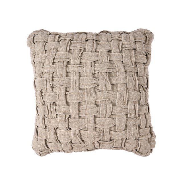 Housse de coussin en lin LINEN CROSIER beige sable <span itemprop=