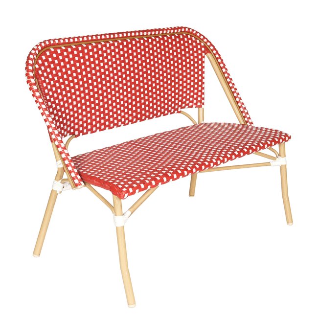 Banc de jardin en alumunium et rotin synthétique, BELLEVILLE - OVIALA