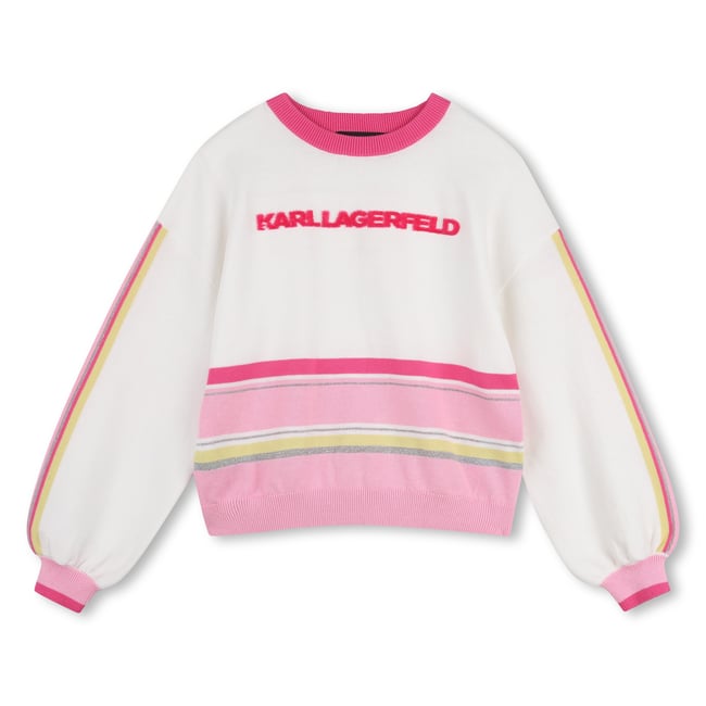 Pull à manches longues rose rose <span itemprop=