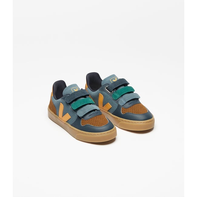Kids Small V-10 Suede Trainers, blue/multi-coloured, VEJA