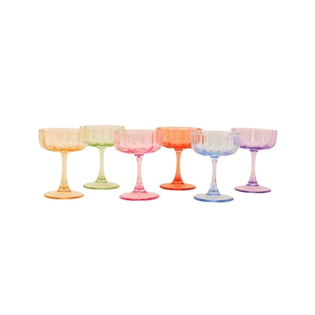 Set de 6 coupes en verre 10x13cm Couleur vert <span itemprop=