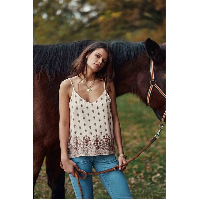 Top fluido de alças finas estampado, DALIA estampado rosa blush <span itemprop=