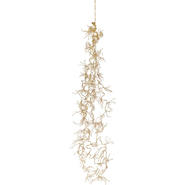 Guirlande de racines artificielle effet métallique H82 Couleur doré <span itemprop=