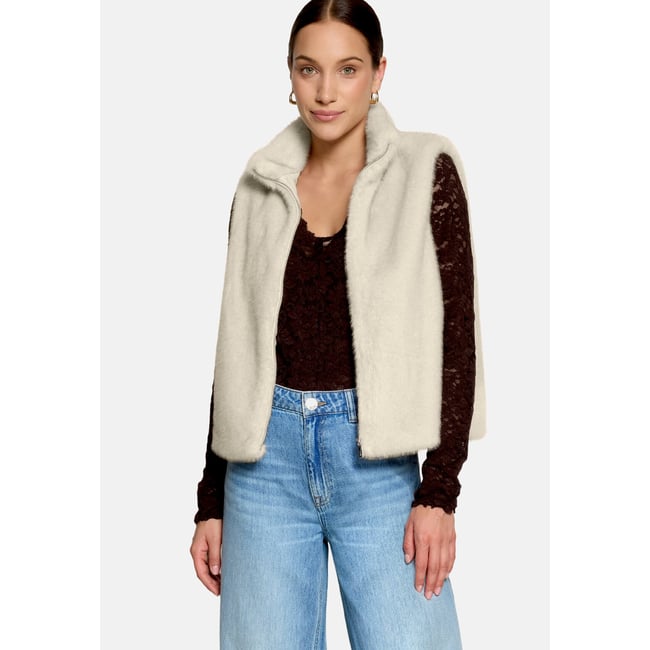 Veste imitation fourrure à col montant french oak <span itemprop=