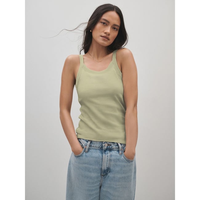 Débardeur à soutien-gorge intégré invisible vert sauge <span itemprop=