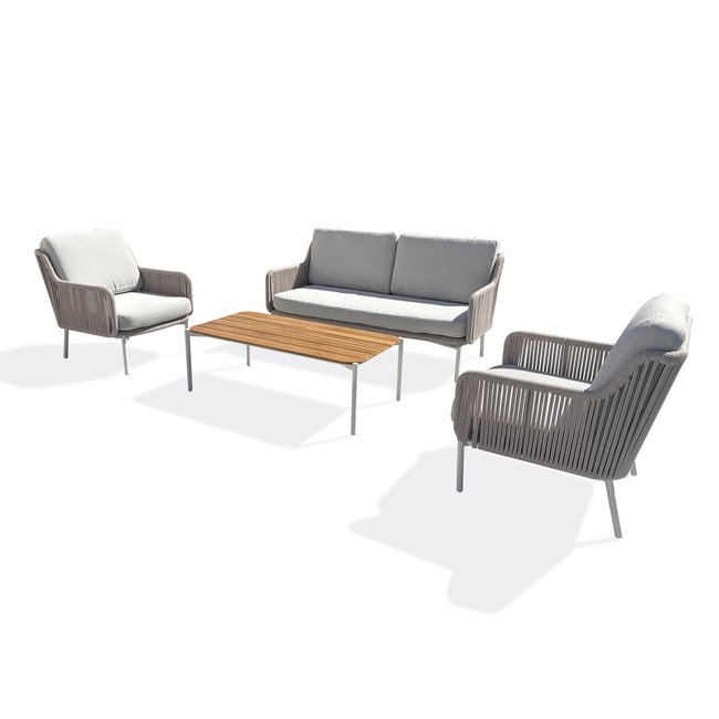 Salon de jardin bas 5 places ORELLA grège <span itemprop=