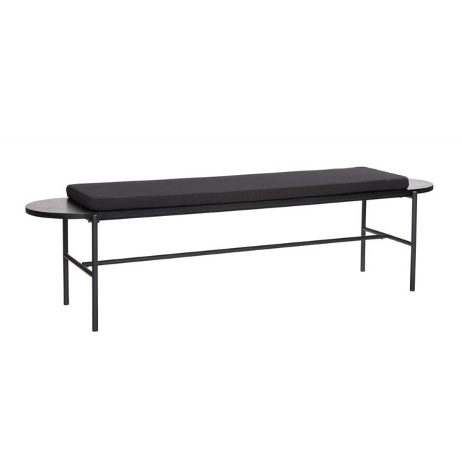Banc design bois métal coussin Couleur noir <span itemprop=