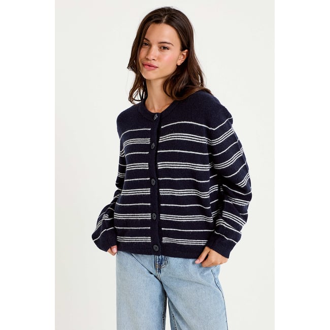 Gilet manches longues bleu marine <span itemprop=