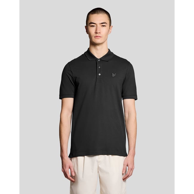 Polo en coton superfine gris bronze à canon <span itemprop=