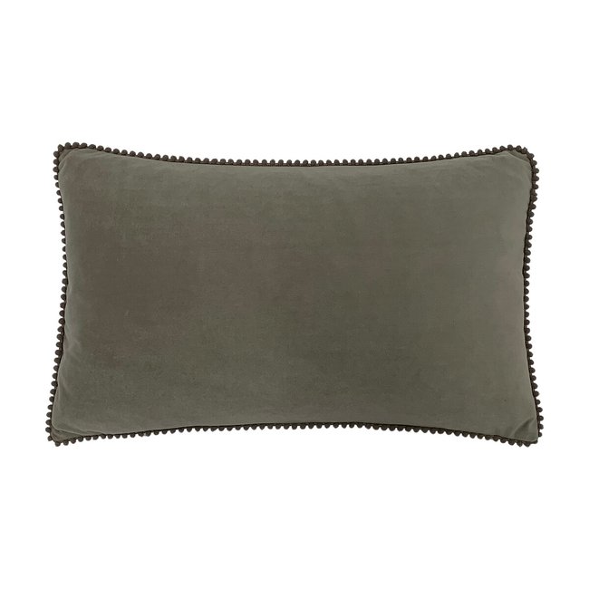 Cosmo Pom-Pom Trim Filled Cushion 30x50cm, grey, FURN.