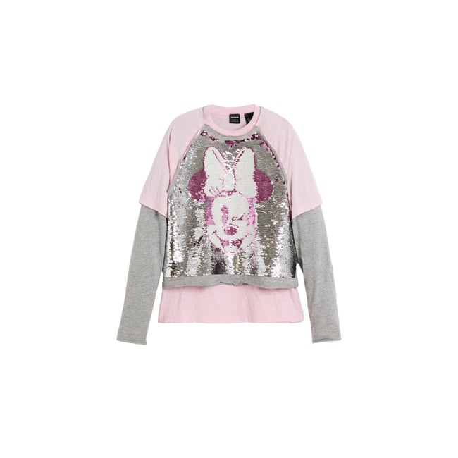 T-shirt à paillettes Minnie Mouse™ rose <span itemprop=