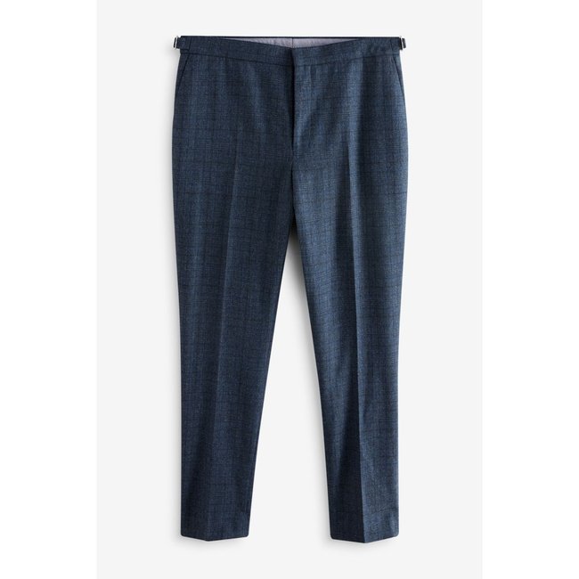 Pantalon de costume slim aux carreaux brossés bleu <span itemprop=