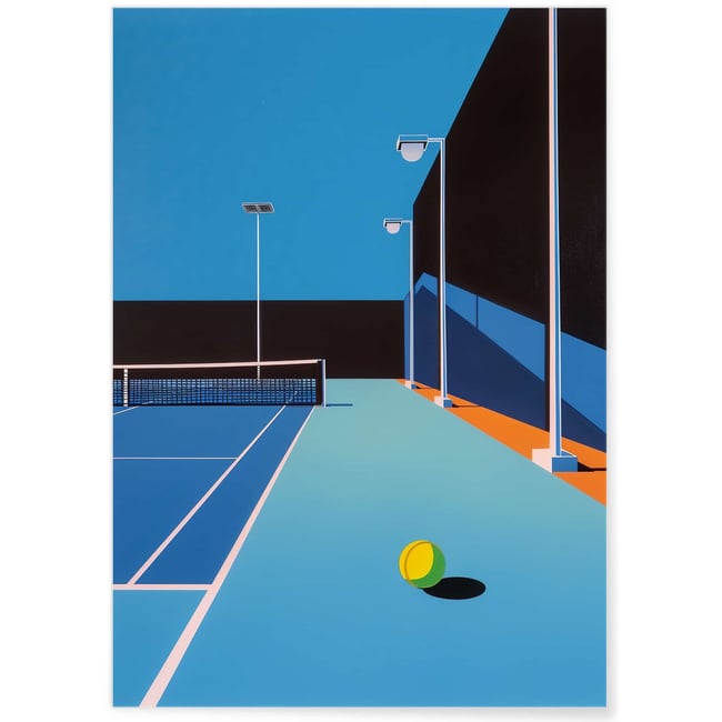 Affiche Tennis minimaliste Couleur blanc <span itemprop=