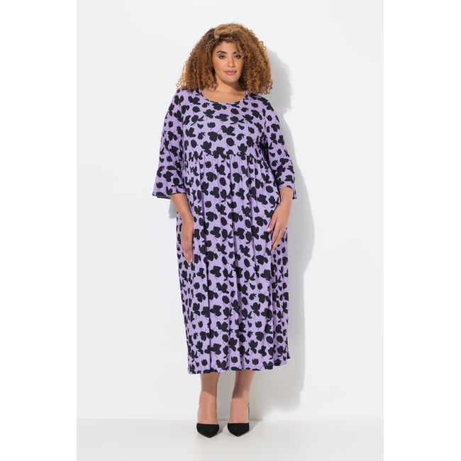 Robe en jersey coupe évasée violet <span itemprop=