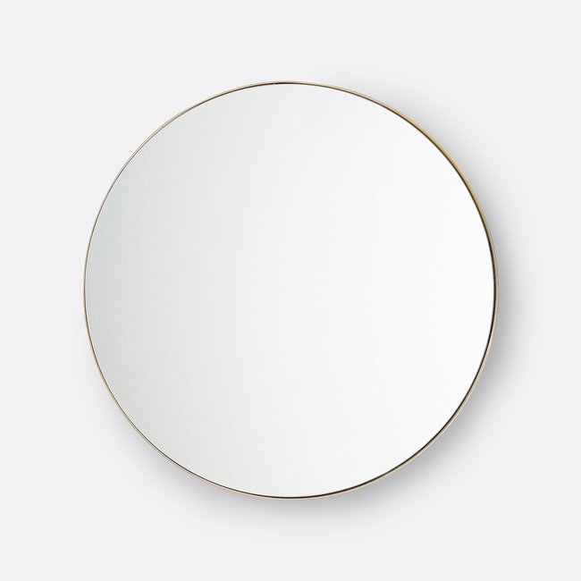 Miroir rond, en métal fer, diamètre 90 cm, IODUS Couleur laiton <span itemprop=