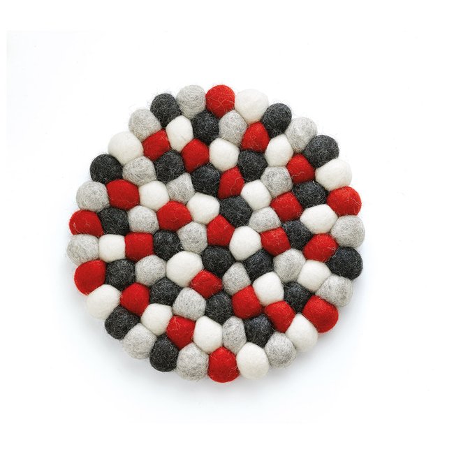 Dessous de plat Lana rosso rond Couleur rouge <span itemprop=