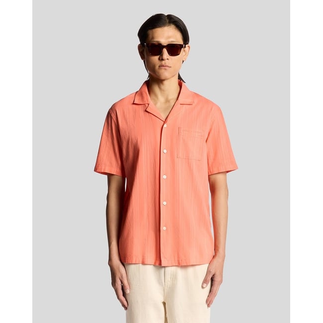 Chemise resort broderie anglaise orange vibrant corail <span itemprop=