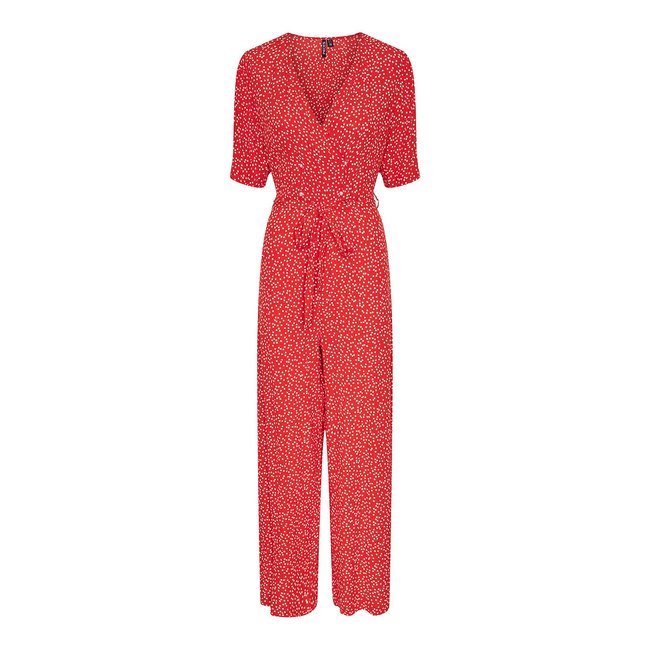 Polka Dot Print Jumpsuit, red with polka dots, PIECES