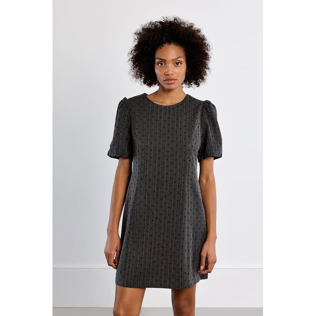 Robe mini rayée, à cœurs dark grey <span itemprop=
