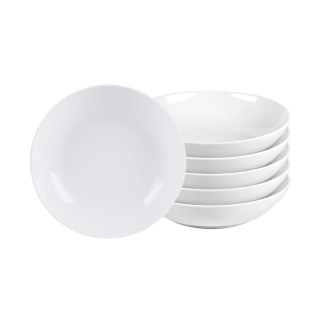 Assiette creuse Zen 20 cm (lot de 6) Couleur blanc <span itemprop=