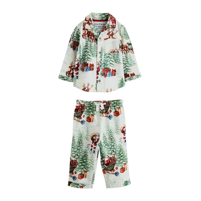 Pyjama collection famille noël scène hivernale du père noël <span itemprop=